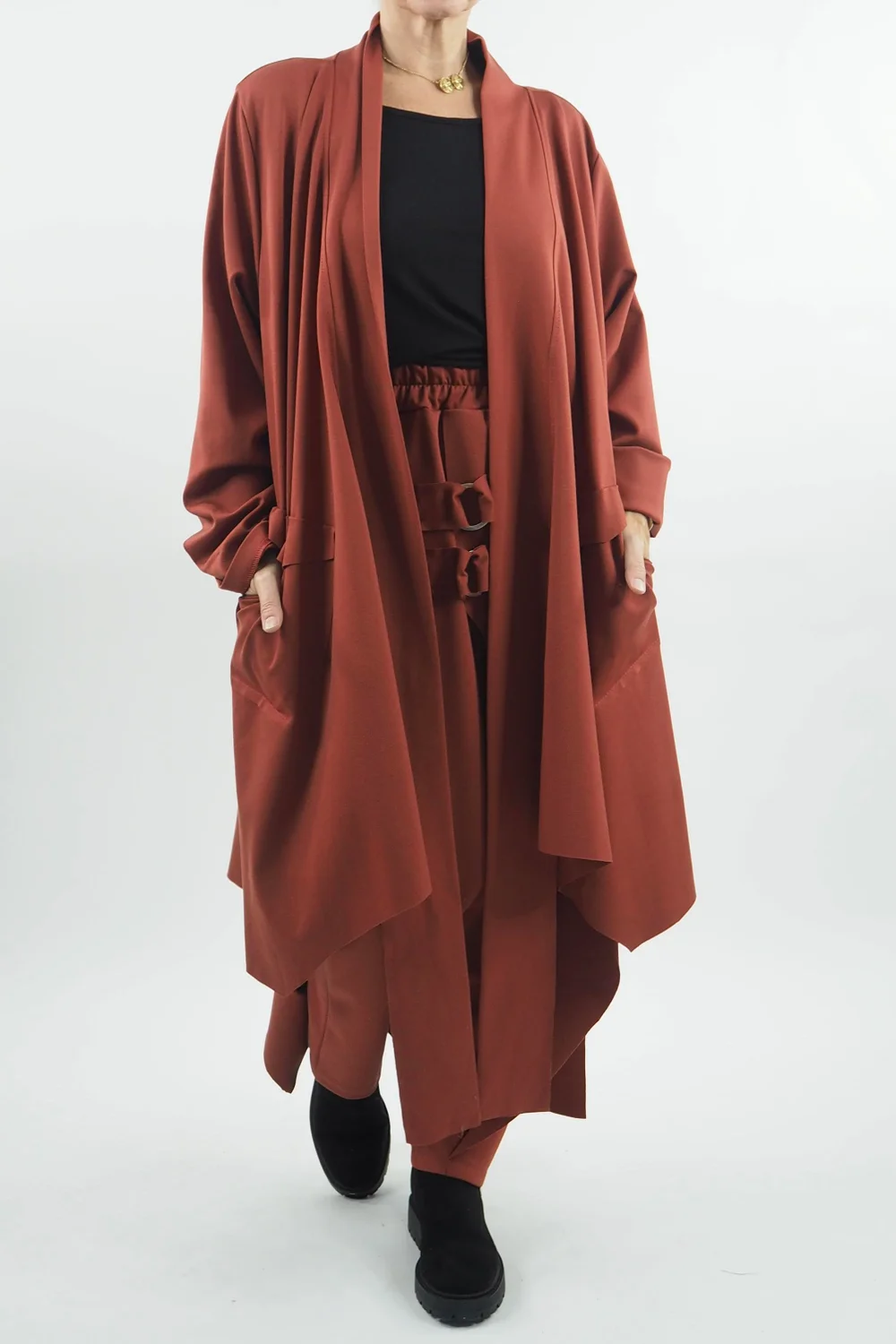 Made In Italy Ori X Stretch Duster Jacket Cognac // 3 Made In Italy Ori X Stretch Duster Jacket Cognac //