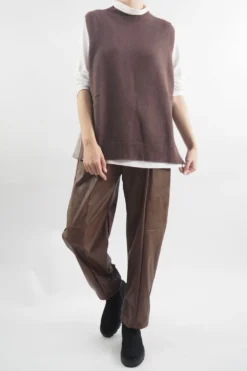 Made In Italy Pesca Leather Look Deep Pocket Pant Chestnut -VogueCurve Store made in italy pesca leather look deep pocket pant chestnut05.jpg