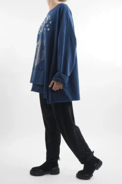 Made In Italy Queeni Star Skull Cut Out Top Airforce Blue -VogueCurve Store made in italy queeni star skull cut out top cobalt03.jpg