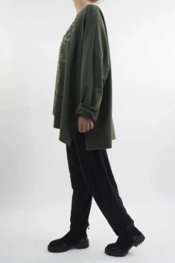 Made In Italy Queeni Star Skull Cut Out Top Khaki -VogueCurve Store made in italy queeni star skull cut out top khaki03.jpg