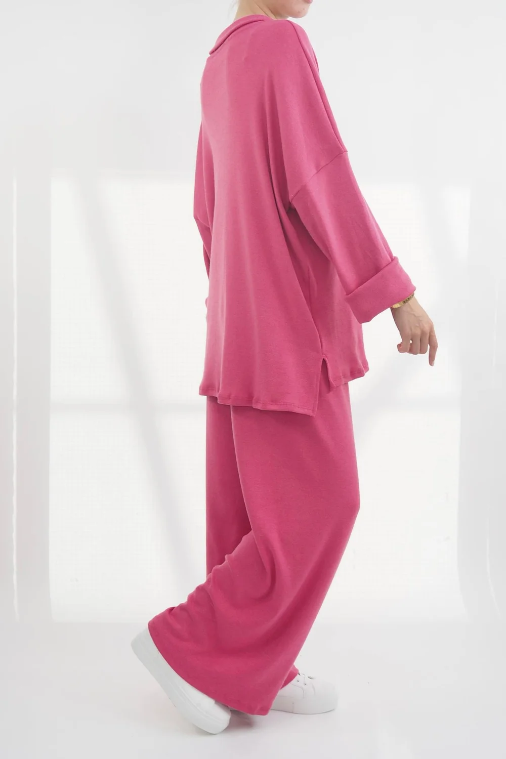 Made In Italy Chalet Collared Soft Knit Set Geranium 4 Made In Italy Chalet Collared Soft Knit Set Geranium - Image 2