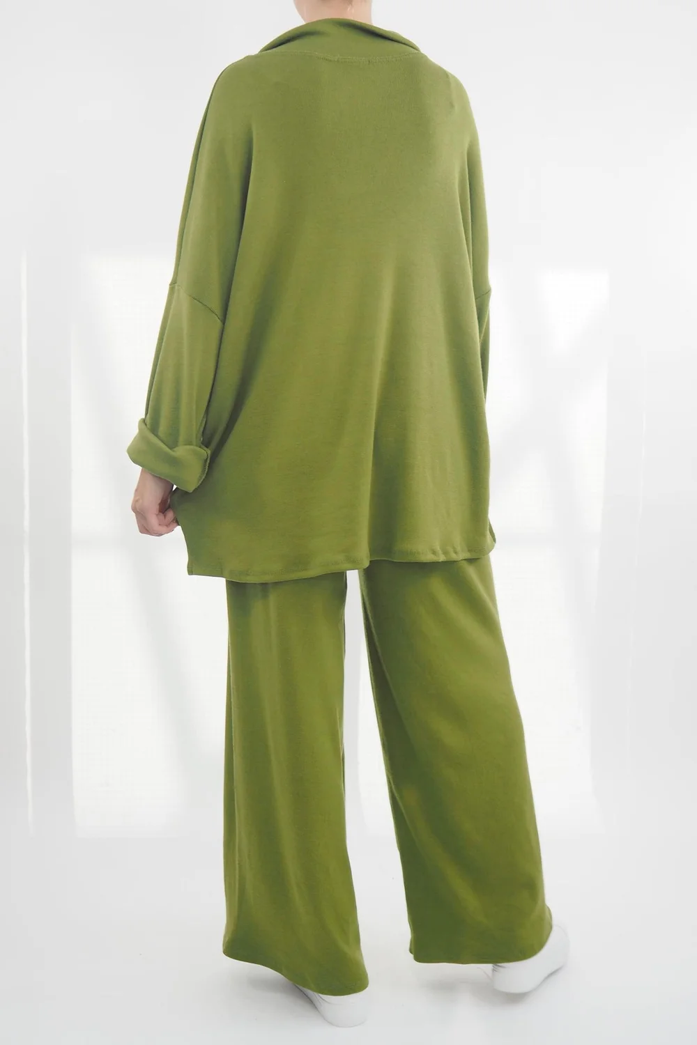 Made In Italy Chalet Collared Soft Knit Set Olive Zing 5 Made In Italy Chalet Collared Soft Knit Set Olive Zing - Image 3