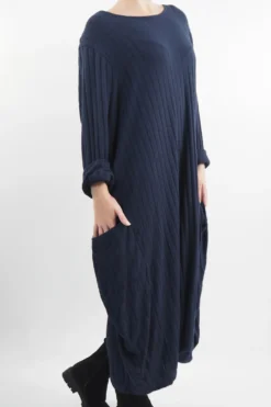 Made In Italy Ribbed Soft Knit Cocoon Dress Navy -VogueCurve Store made in italy ribbed soft knit cocoon dress navy202.jpg