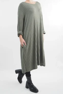 Made In Italy Ribbed Soft Knit Trapeze Dress Khaki -VogueCurve Store made in italy ribbed soft knit trapeze dress khaki207.jpg