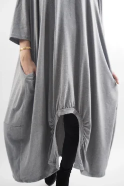 Made In Italy Sander Los Arcos Cocoon Dress Grey Marl -VogueCurve Store made in italy sander los arcos cocoon dress grey marl 003.jpg