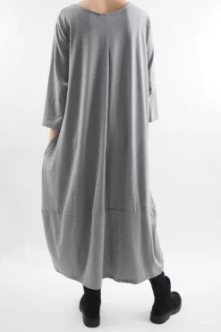 Made In Italy Sander Los Arcos Cocoon Dress Grey Marl -VogueCurve Store made in italy sander los arcos cocoon dress grey marl 005.jpg