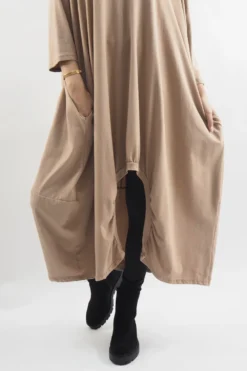 Made In Italy Sander Los Arcos Cocoon Dress Toast -VogueCurve Store made in italy sander los arcos cocoon dress toast 003.jpg