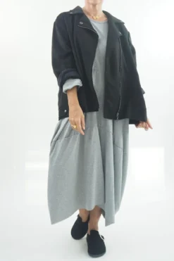 Made In Italy Sander Moleskin Touch Stretch Biker Jacket Black -VogueCurve Store made in italy sander moleskin finish stretch biker jacket black05.jpg