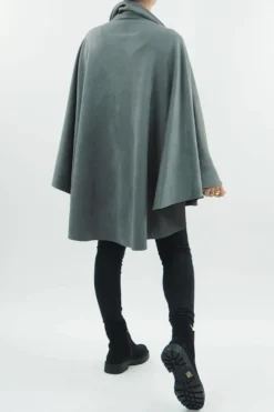 Made In Italy Sander Moleskin Touch Stretch Zippy Cape Shadow // 7 Made In Italy Sander Moleskin Touch Stretch Zippy Cape Shadow // -VogueCurve Store made in italy sander moleskin stretch zippy cape shadow3.jpg