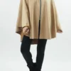Made In Italy Sander Moleskin Touch Stretch Zippy Cape Toast //