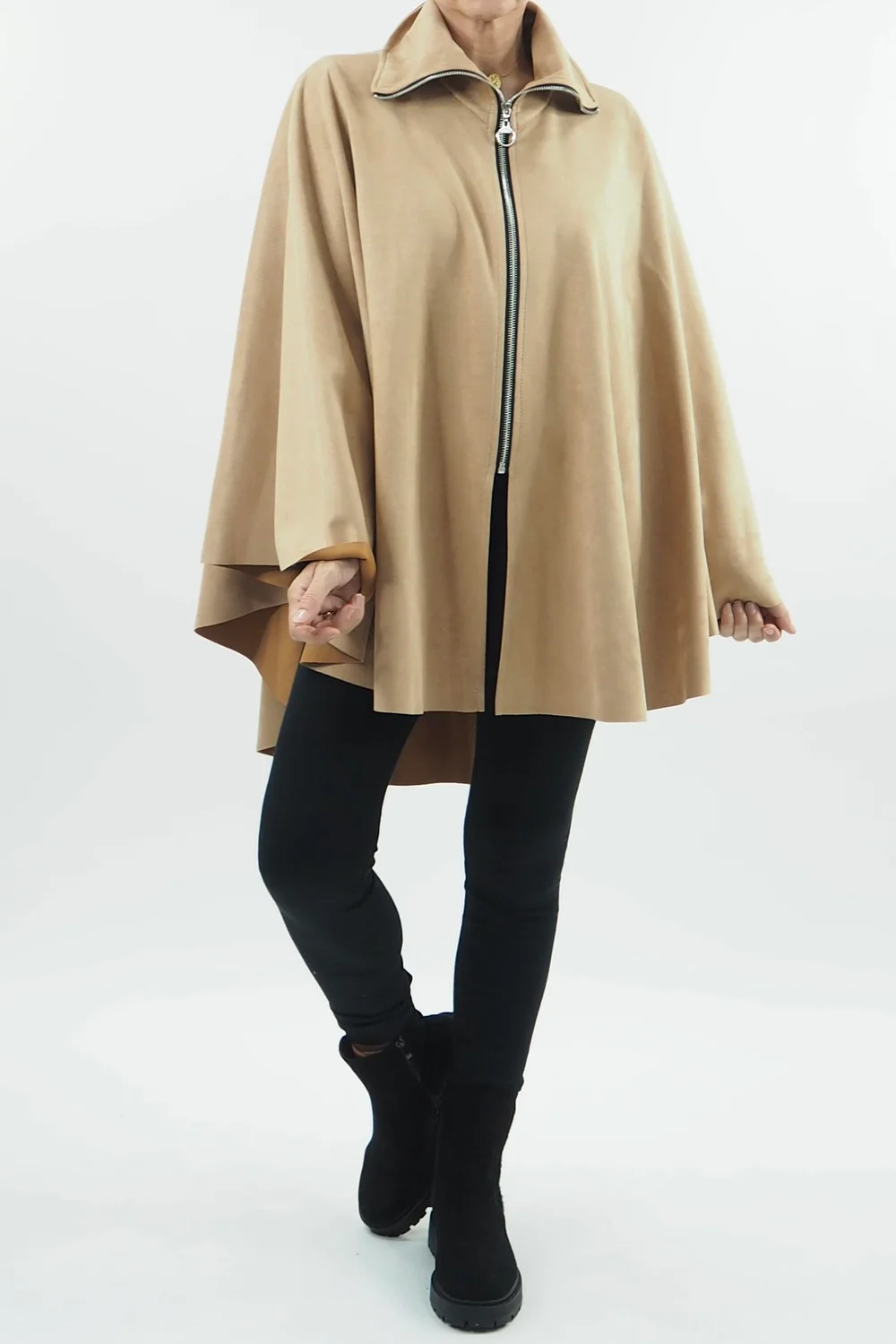 Made In Italy Sander Moleskin Touch Stretch Zippy Cape Toast // 3 Made In Italy Sander Moleskin Touch Stretch Zippy Cape Toast //