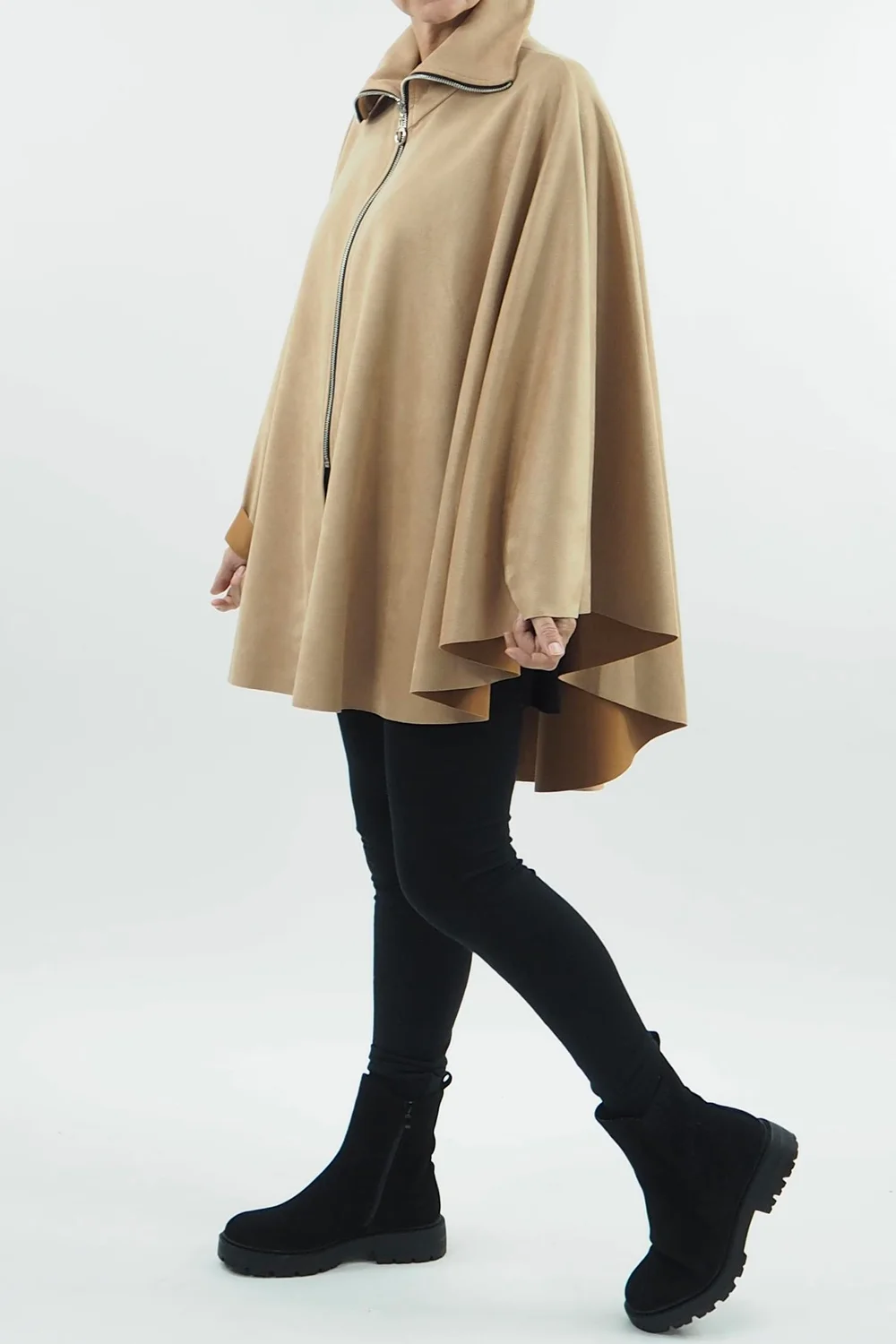 Made In Italy Sander Moleskin Touch Stretch Zippy Cape Toast // 4 Made In Italy Sander Moleskin Touch Stretch Zippy Cape Toast // - Image 2