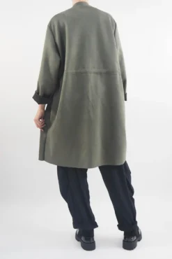 Made In Italy Sander Moleskin Touch Sporty Waterfall Jacket Khaki -VogueCurve Store made in italy sander moleskin touch sporty waterfall jacket khaki031.jpg