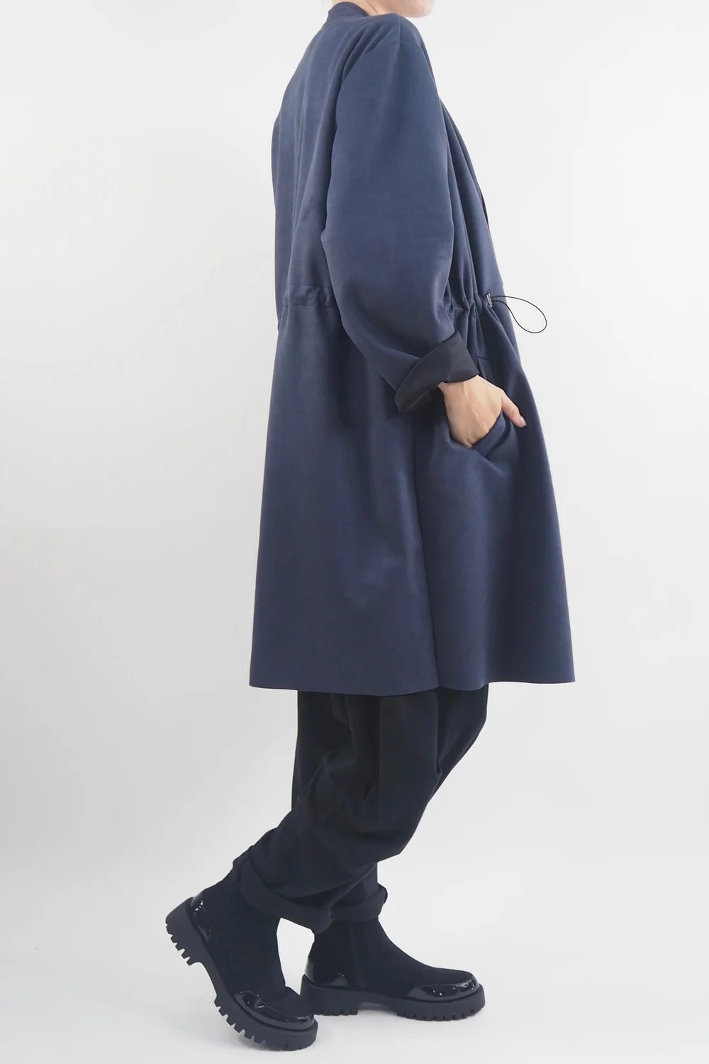 Made In Italy Sander Moleskin Touch Sporty Waterfall Jacket Midnight 4 Made In Italy Sander Moleskin Touch Sporty Waterfall Jacket Midnight - Image 2