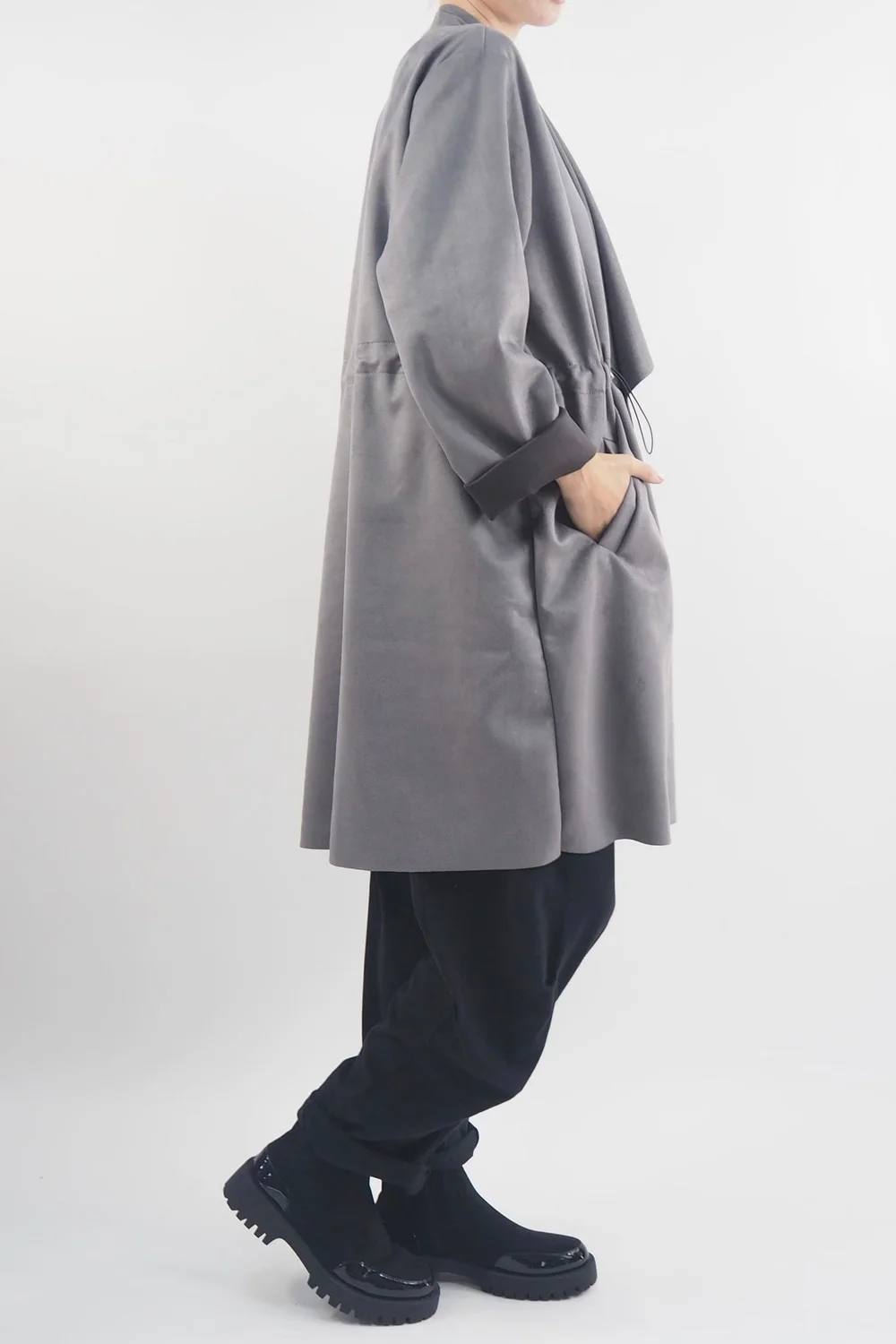 Made In Italy Sander Moleskin Touch Sporty Waterfall Jacket Storm 4 Made In Italy Sander Moleskin Touch Sporty Waterfall Jacket Storm - Image 2