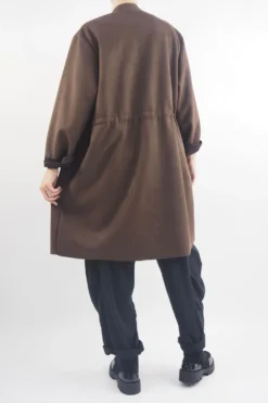 Made In Italy Sander Moleskin Touch Sporty Waterfall Jacket Truffle -VogueCurve Store made in italy sander moleskin touch sporty waterfall jacket truffle03.jpg