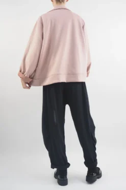 Made In Italy Sander Moleskin Touch Stretch Biker Jacket Antique Rose -VogueCurve Store made in italy sander moleskin touch stretch biker jacket antique rose3.jpg