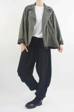 Made In Italy Sander Moleskin Touch Stretch Biker Jacket Bonsai -VogueCurve Store made in italy sander moleskin touch stretch biker jacket bonsai4.jpg