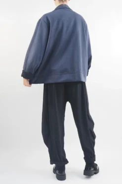 Made In Italy Sander Moleskin Touch Stretch Biker Jacket Midnight -VogueCurve Store made in italy sander moleskin touch stretch biker jacket midnight3.jpg