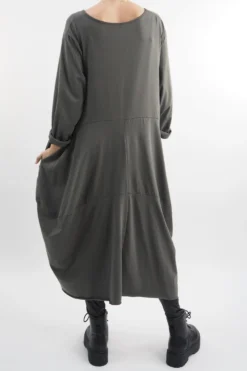 Made In Italy Sander Panel Long Sleeve Cocoon Dress Khaki 9 Made In Italy Sander Panel Long Sleeve Cocoon Dress Khaki -VogueCurve Store made in italy sander panel long sleeve cocoon dress khaki2.jpg