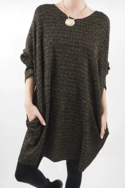 Made In Italy Shimmer Me Softly Dress Black