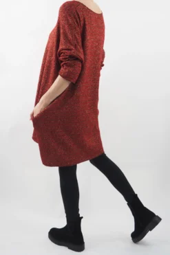 Made In Italy Shimmer Me Softly Dress Deep Rouge -VogueCurve Store made in italy shimmer me softly dress deep rouge3.jpg