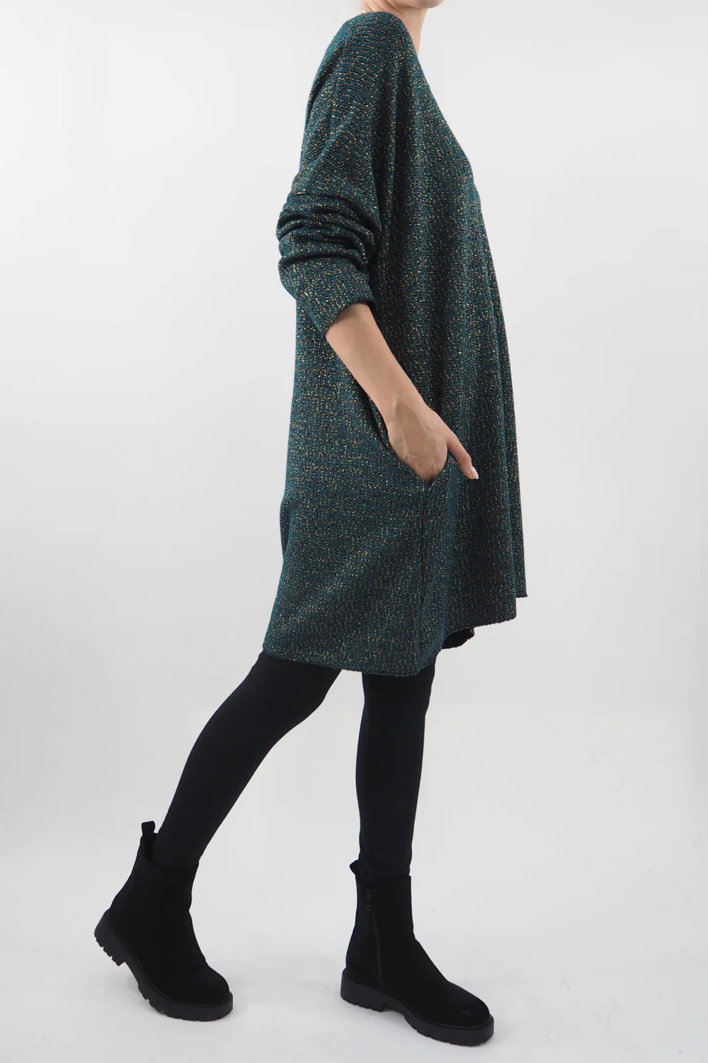 Made In Italy Shimmer Me Softly Dress Prussian 4 Made In Italy Shimmer Me Softly Dress Prussian - Image 2