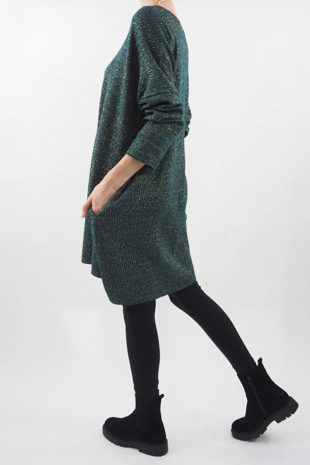 Made In Italy Shimmer Me Softly Dress Prussian 6 Made In Italy Shimmer Me Softly Dress Prussian - Image 4