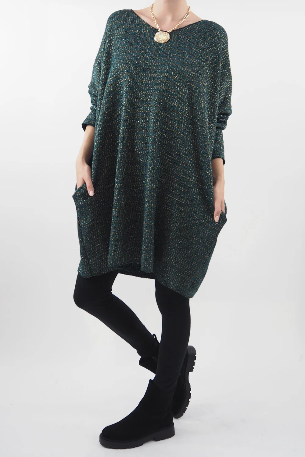 Made In Italy Shimmer Me Softly Dress Prussian 7 Made In Italy Shimmer Me Softly Dress Prussian - Image 5