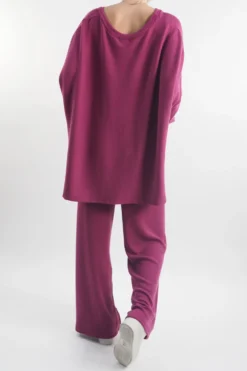 Made In Italy Chalet Pocketed Soft Knit Set Magenta -VogueCurve Store made in italy slouch chalet pocketed set magenta203.jpg