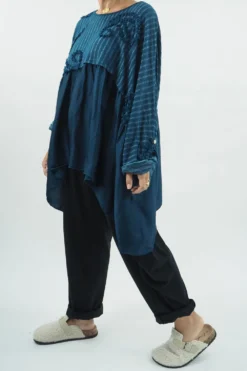 Made In Italy Soho Portia Smock Top Prussian -VogueCurve Store made in italy soho portia smock top prussian02.jpg