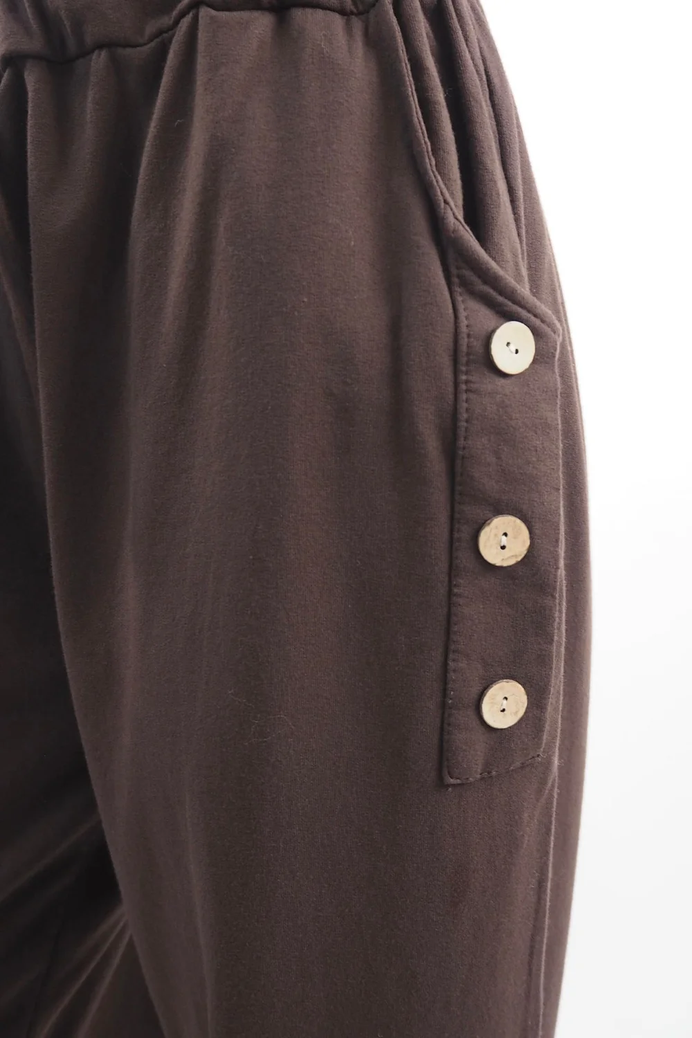 Made In Italy Tali Three Button Straight Leg Pant Chocolate 6 Made In Italy Tali Three Button Straight Leg Pant Chocolate - Image 4