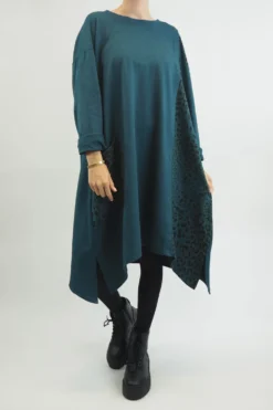 Made In Italy Tokyo Leopard Panel Dress Prussian -VogueCurve Store made in italy tokyo leopard panel dress prussian 2.jpg