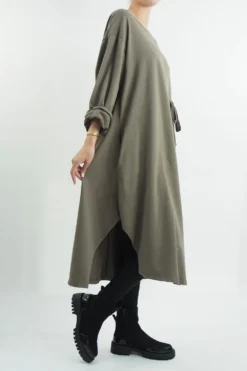 Made In Italy Tokyo Tie Dress Mushroom -VogueCurve Store made in italy tokyo tie dress mushroom02.jpg