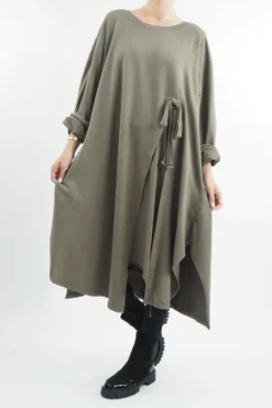 Made In Italy Tokyo Tie Dress Mushroom -VogueCurve Store made in italy tokyo tie dress mushroom04.jpg