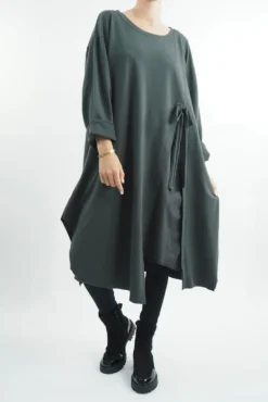 Made In Italy Tokyo Tie Dress Shadow