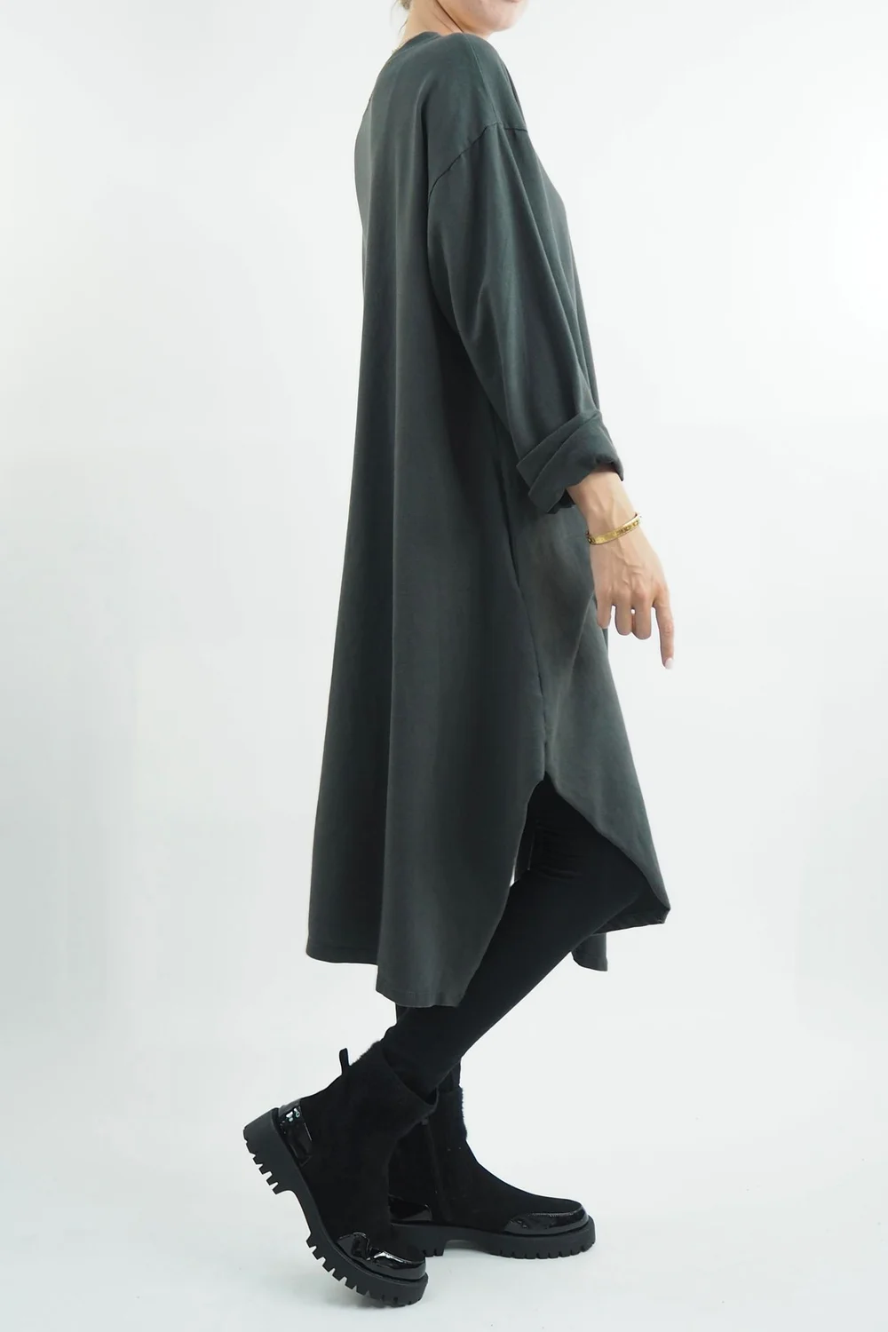 Made In Italy Tokyo Tie Dress Shadow Grey 4 Made In Italy Tokyo Tie Dress Shadow Grey - Image 2