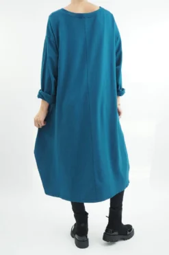 Made In Italy Tokyo Tie Dress Teal -VogueCurve Store made in italy tokyo tie dress teal03.jpg