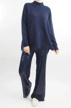 Made In Italy Trinny Shimmer Palazzo Trouser Midnight -VogueCurve Store made in italy trinny shimmer palazzo trouser midnight4.jpg