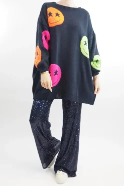 Made In Italy Trinny Shimmer Palazzo Trouser Midnight -VogueCurve Store made in italy trinny shimmer palazzo trouser midnight5.jpg