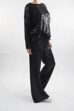 Made In Italy Trinny Shimmer Top Black / 7 Made In Italy Trinny Shimmer Top Black / -VogueCurve Store made in italy trinny shimmer top black 2.jpg