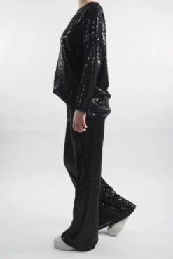 Made In Italy Trinny Shimmer Top Black / 8 Made In Italy Trinny Shimmer Top Black / -VogueCurve Store made in italy trinny shimmer top black 3.jpg