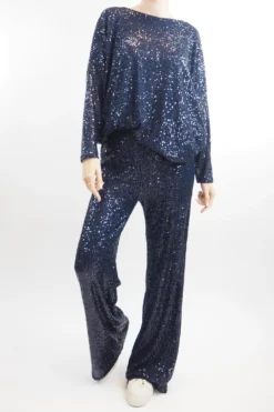 Made In Italy Trinny Shimmer Top Midnight