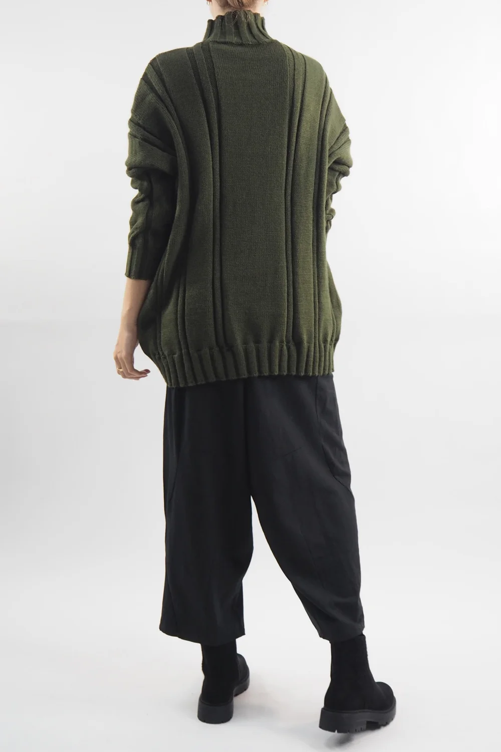 Made In Italy Turtle Cable Guy Knit Top Bonsai 5 Made In Italy Turtle Cable Guy Knit Top Bonsai - Image 3