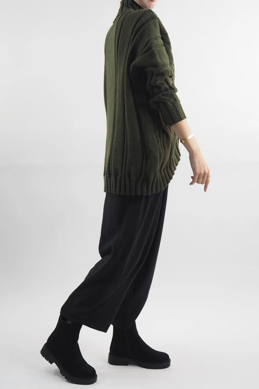 Made In Italy Turtle Cable Guy Knit Top Bonsai 6 Made In Italy Turtle Cable Guy Knit Top Bonsai - Image 4