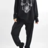 Made In Italy Zanda Skull Super Soft Knit Top Black -VogueCurve Store made in italy zanda skull super soft knit black01.jpg