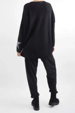 Made In Italy Zanda Star Super Soft Knit Top Black -VogueCurve Store made in italy zanda star super soft fine black03.jpg