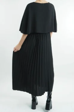 Made In Italy Zeta Cape Dress Black -VogueCurve Store made in italy zeta cape dress black203.jpg