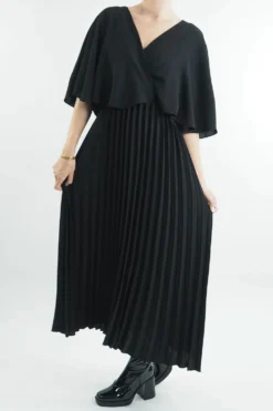 Made In Italy Zeta Cape Dress Black -VogueCurve Store made in italy zeta cape dress black204.jpg