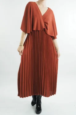 Made In Italy Zeta Cape Dress Saffron